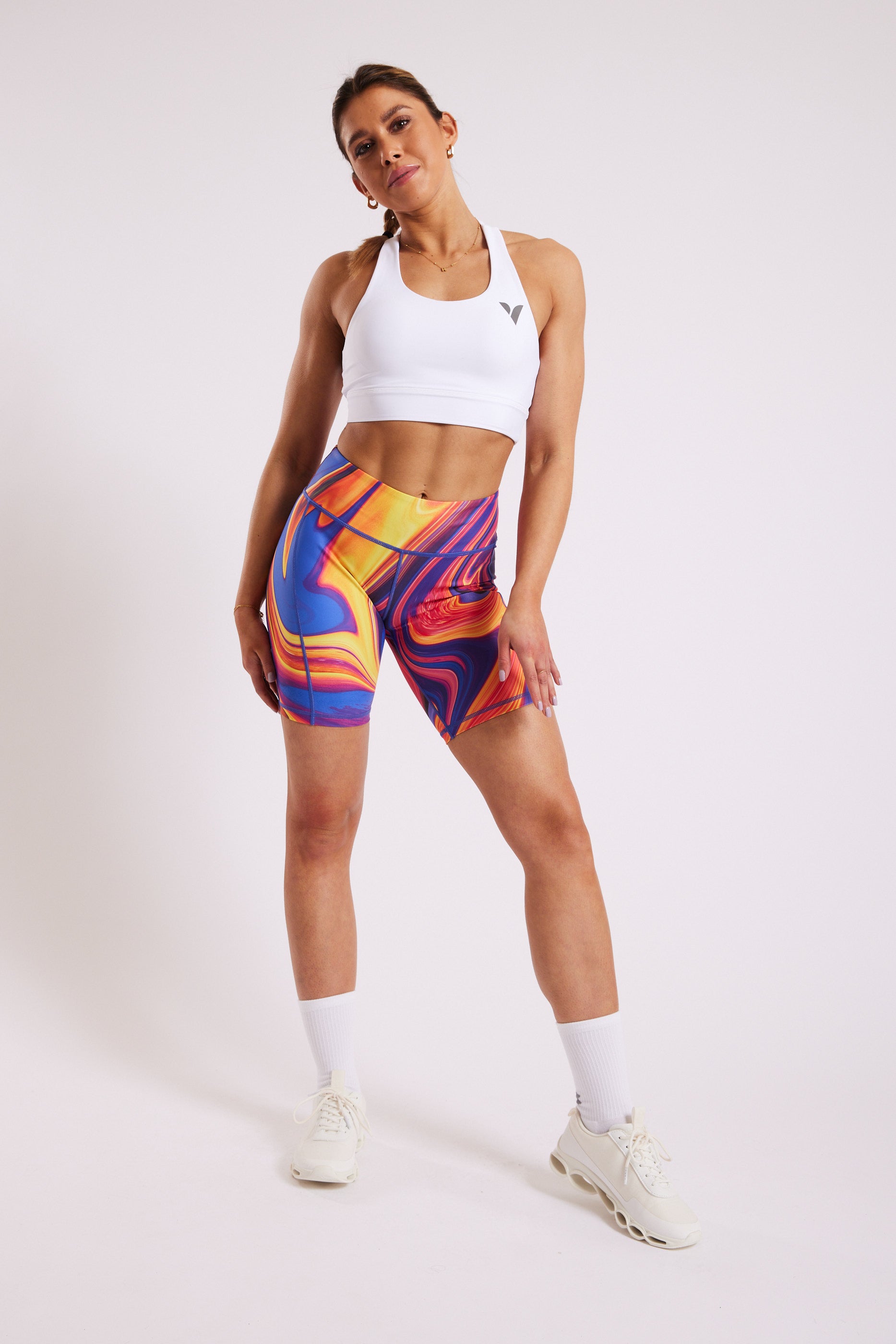 Crossed Back Sports Bra - White – VOXY
