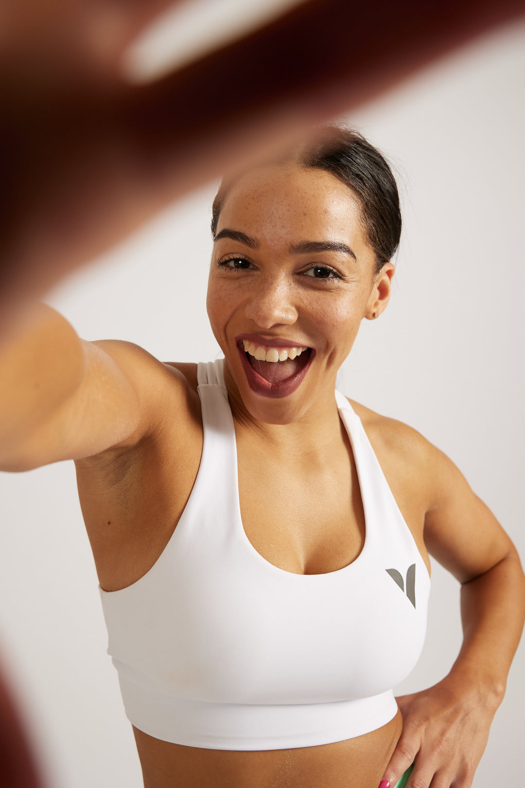 Crossed Back Sports Bra - White