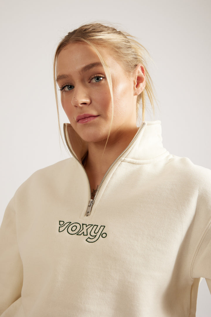 Ecru Oversized Quarter Zip