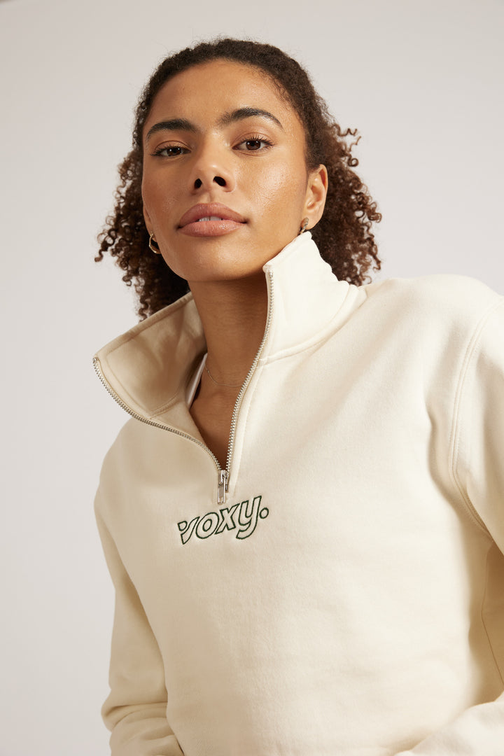 Ecru Oversized Quarter Zip