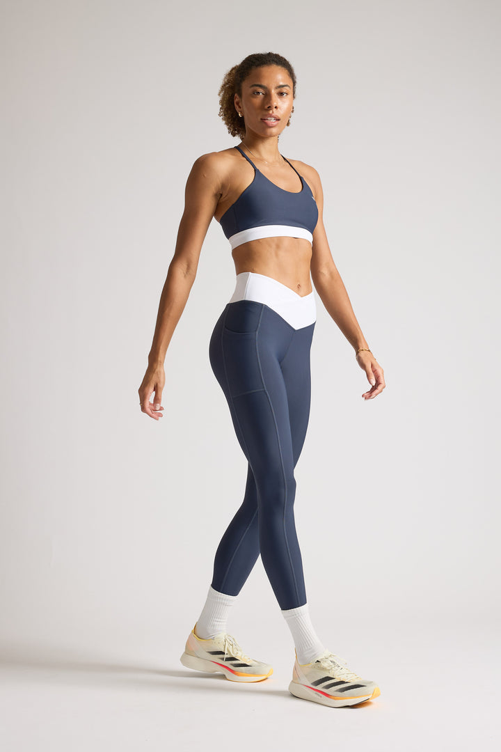 Navy 'V Cut' - Leggings