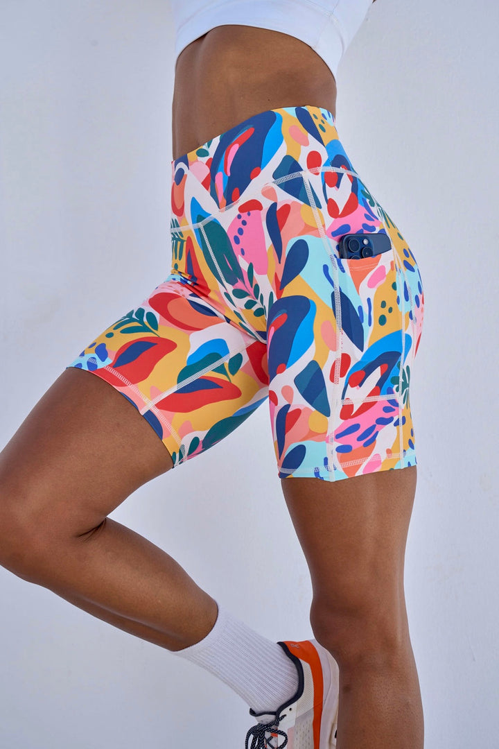 Abstract Biker Shorts 8”