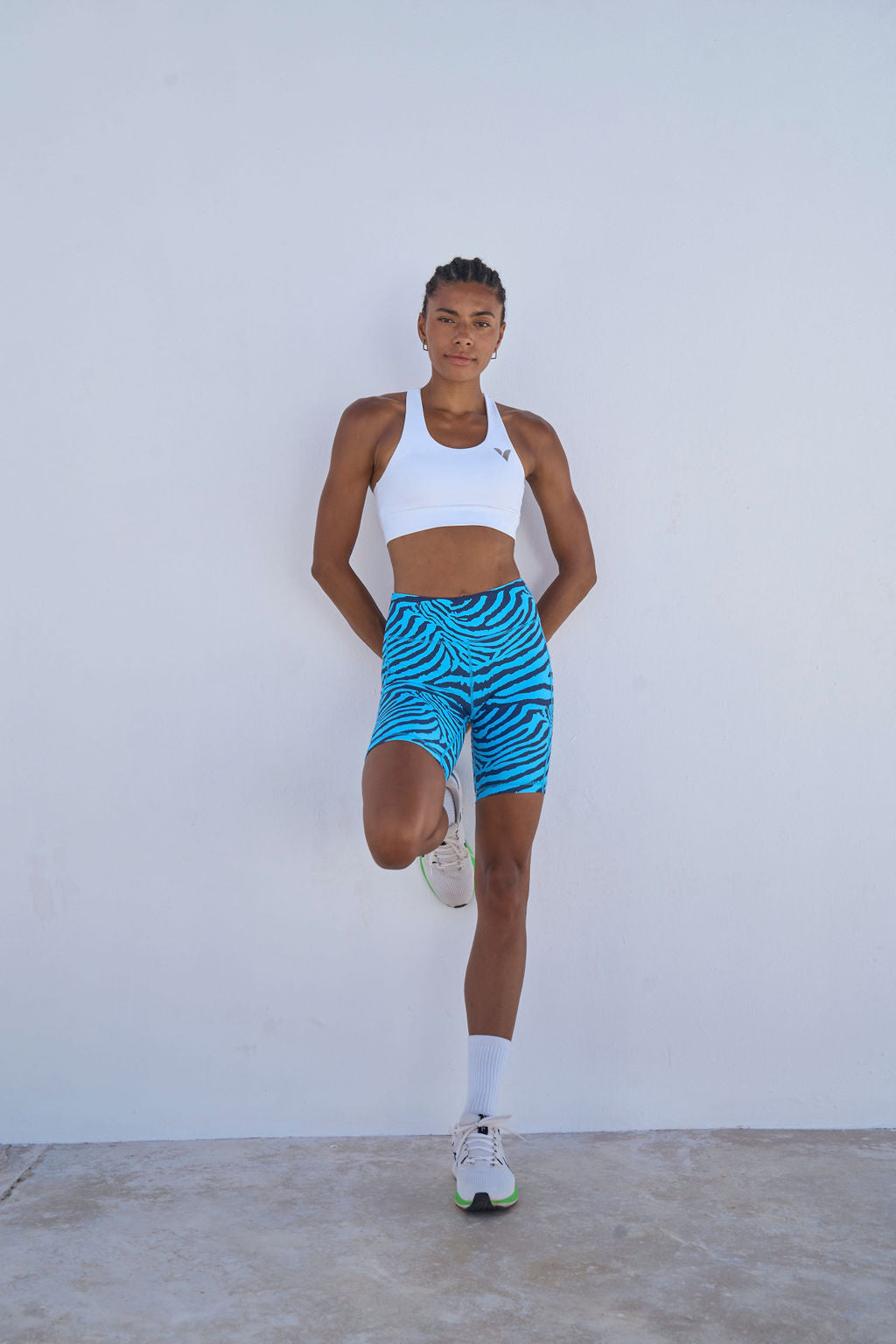 Blue Zebra Biker Shorts 8”