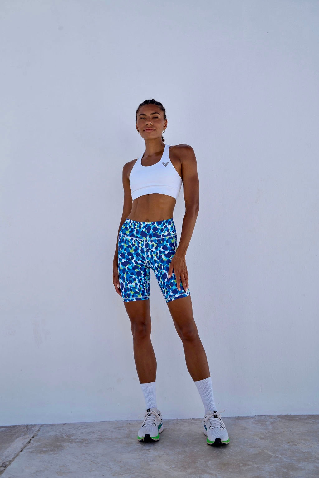 Blue Wild Biker Shorts 8”