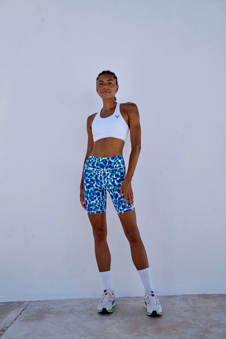 Blue Wild Biker Shorts 8”