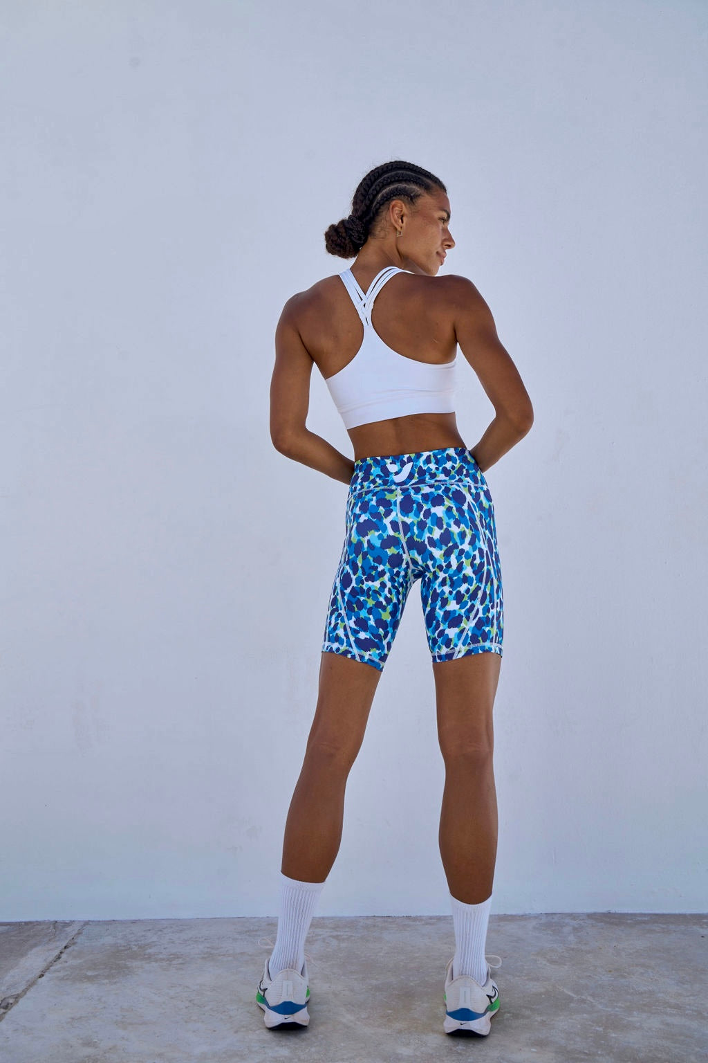 Blue Wild Biker Shorts 8”