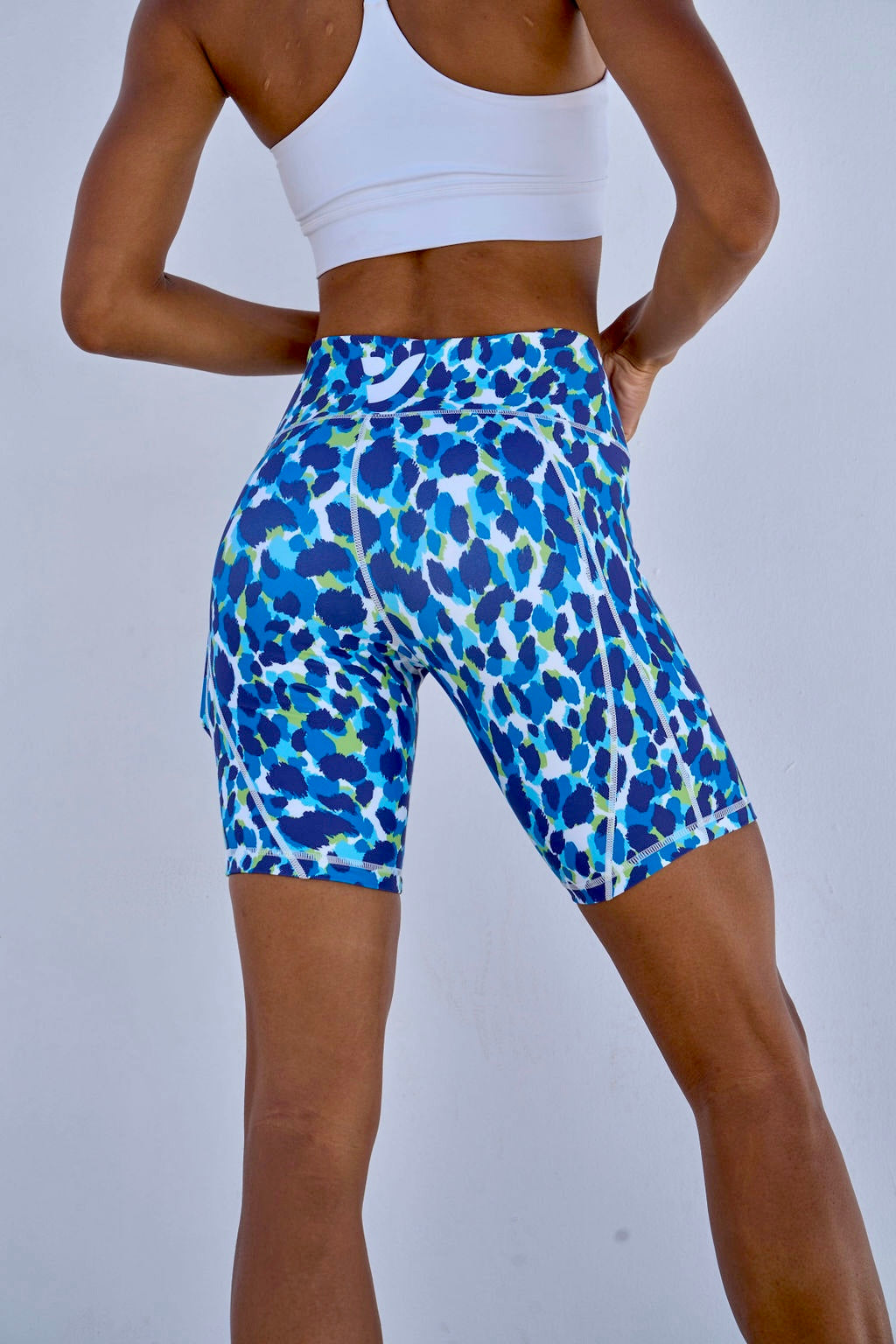 Blue Wild Biker Shorts 8”