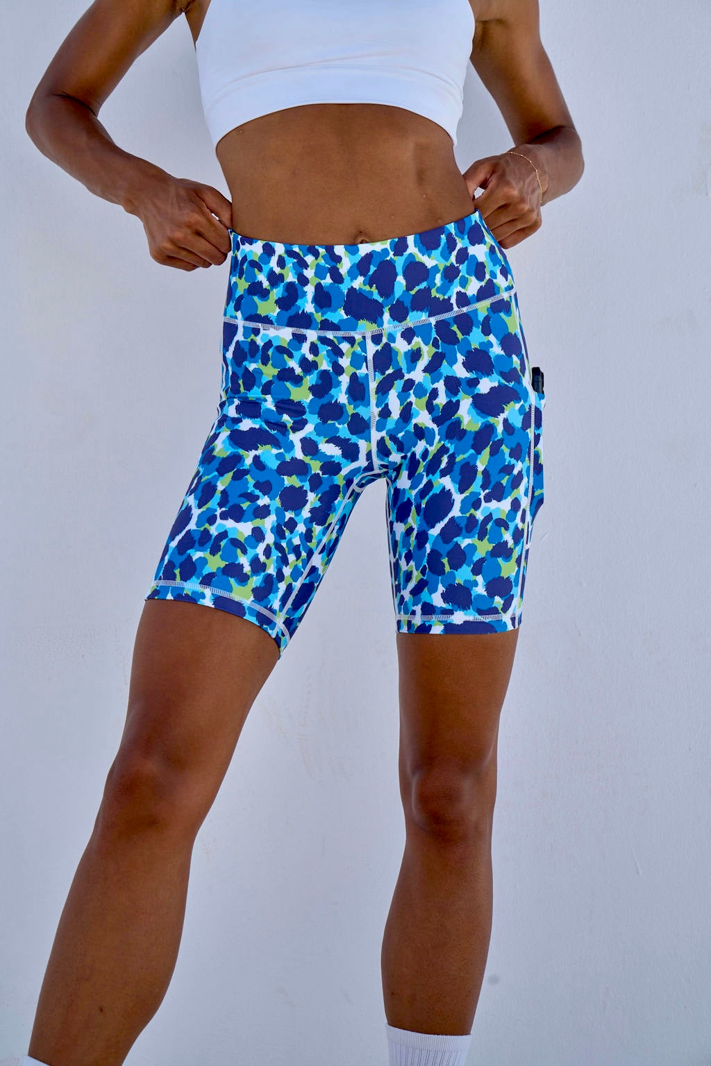 Blue Wild Biker Shorts 8”