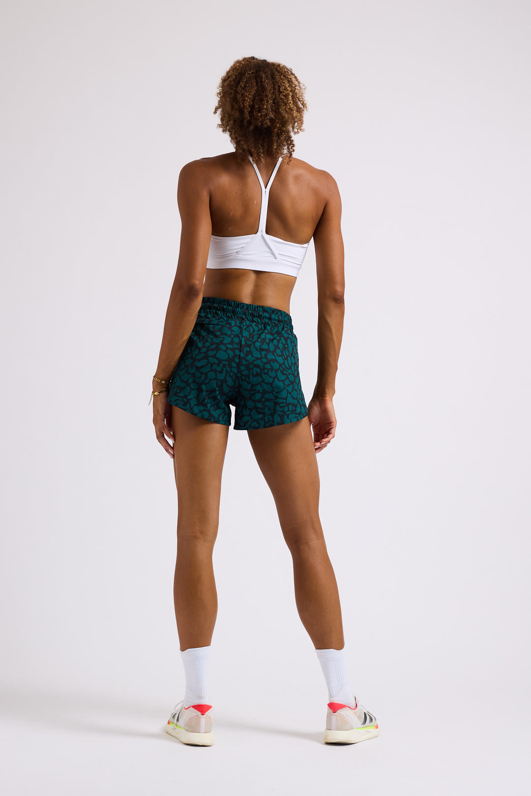 Teal Leopard - 2 in 1 Racer Shorts
