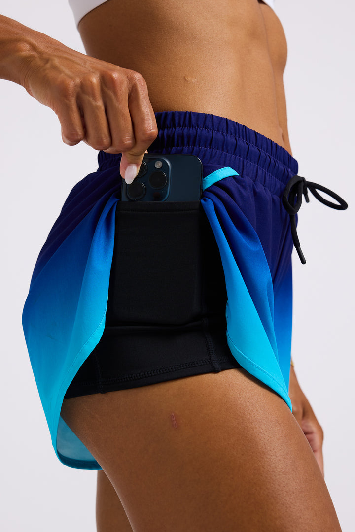Blue Gradient - 2 in 1 Racer Shorts