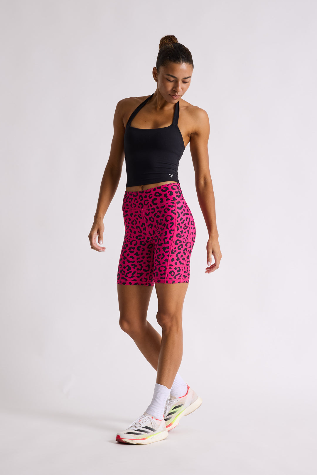 Pink Leopard Biker Shorts 8”