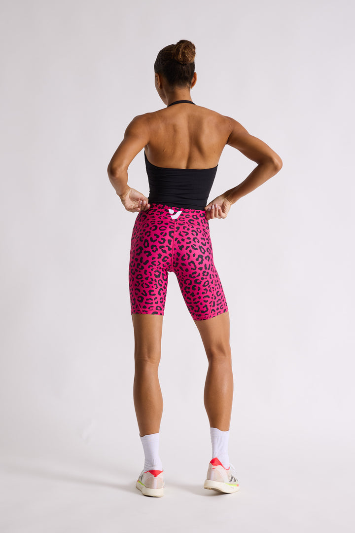 Pink Leopard Biker Shorts 8”