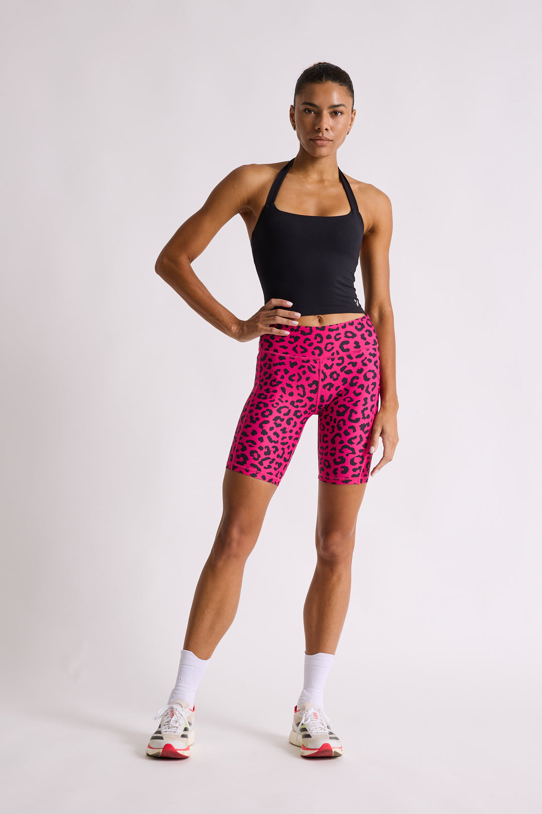 Pink Leopard Biker Shorts 8”