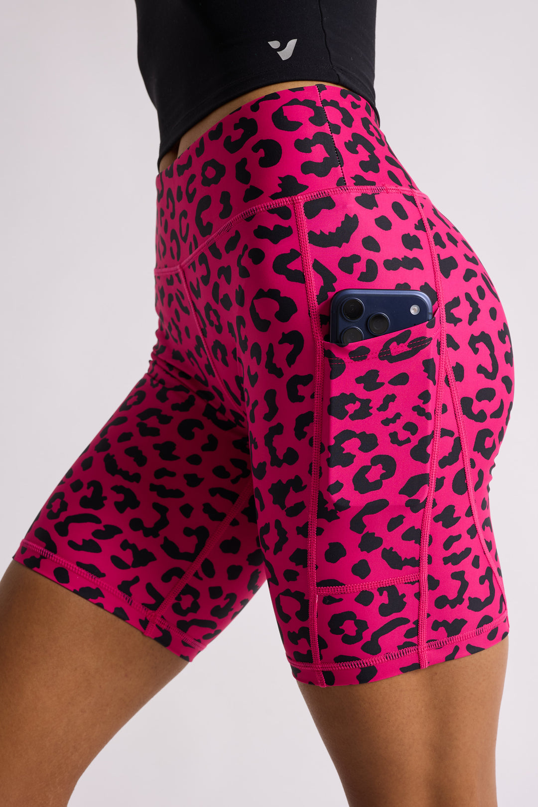 Pink Leopard Biker Shorts 8”