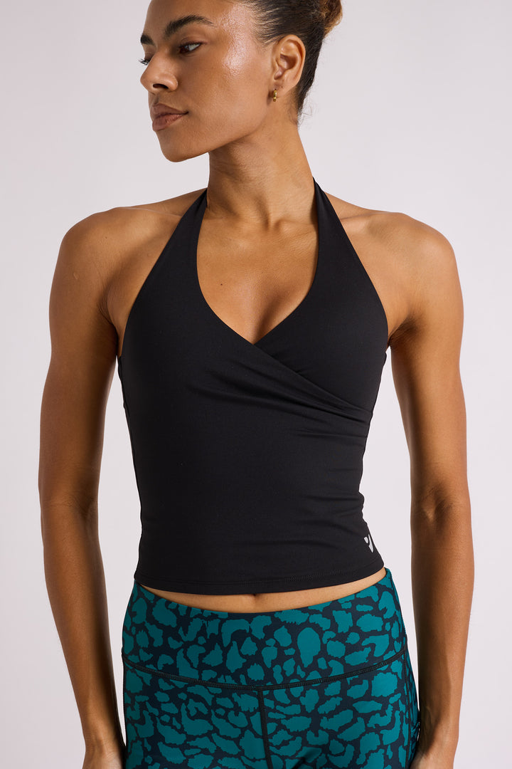 Wrap Front Halter Neck - Ink