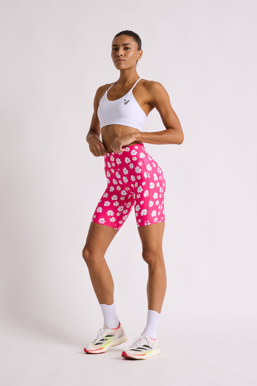 Pink Daisy Biker Shorts 8”