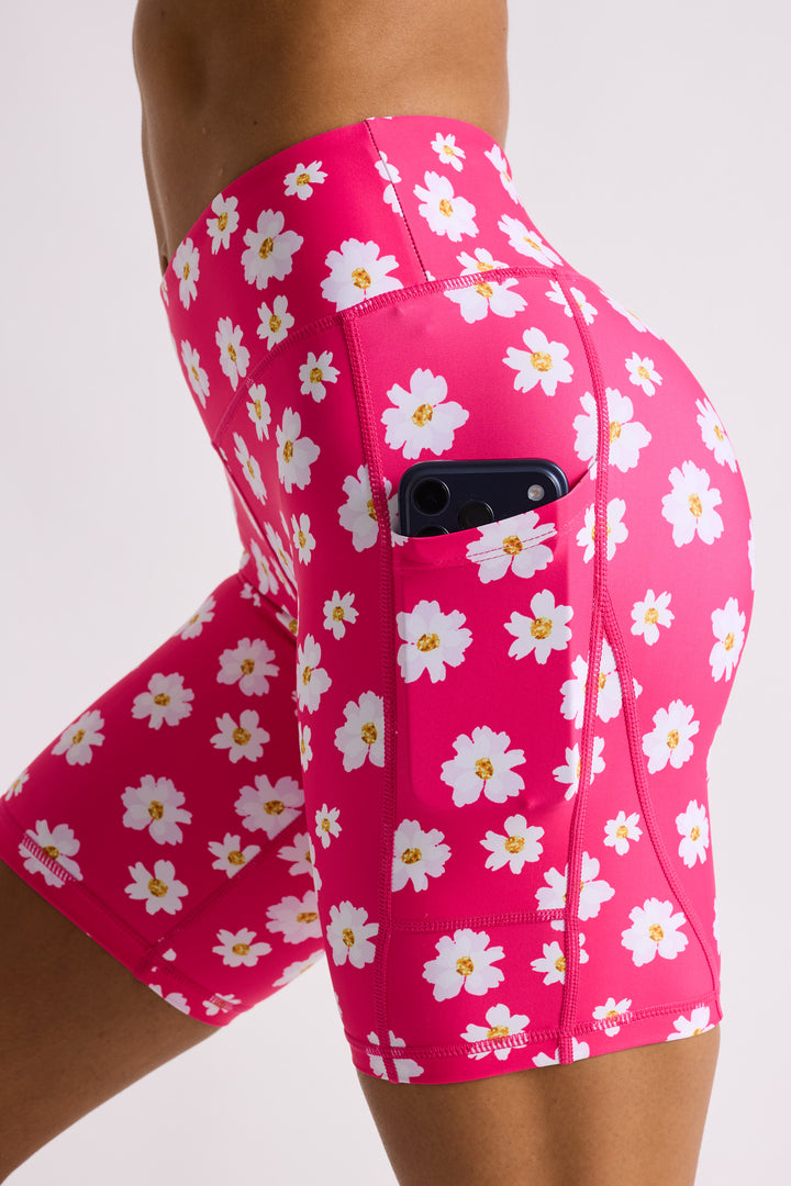 Pink Daisy Biker Shorts 8”