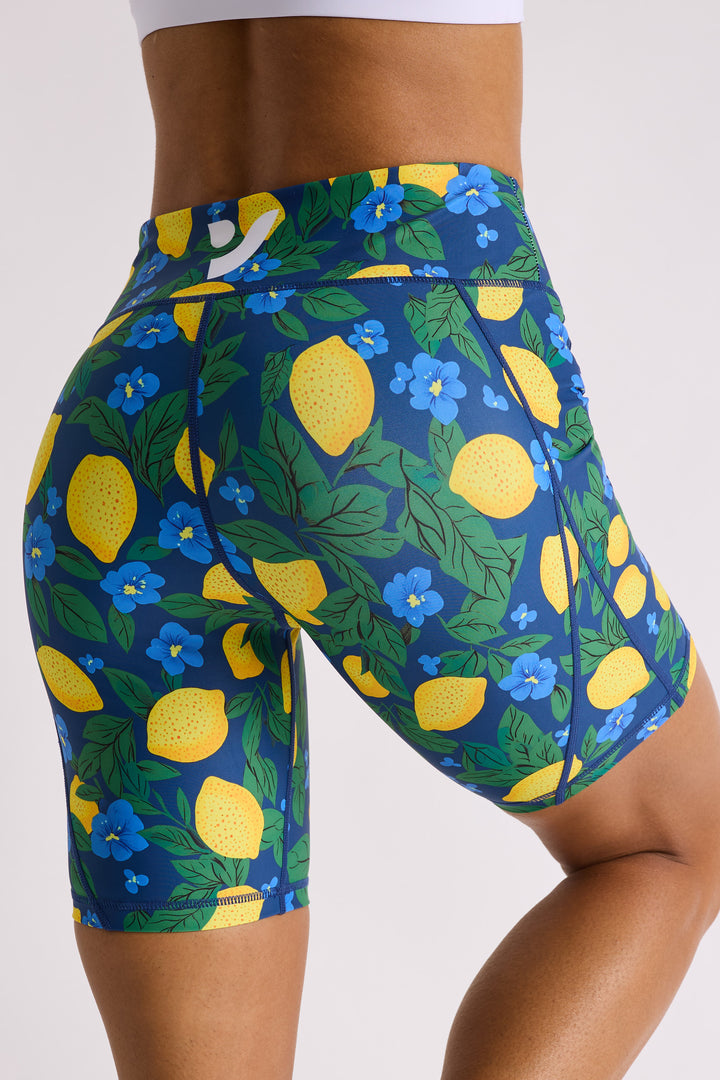 Lemon Biker Shorts 8”