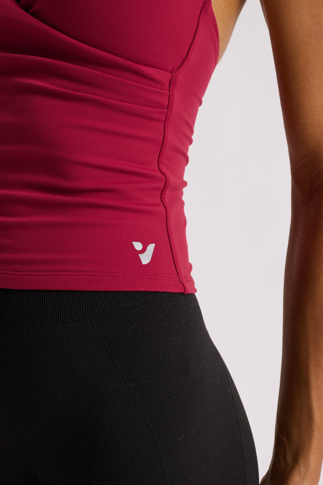 Wrap Front Halter Neck - Wine