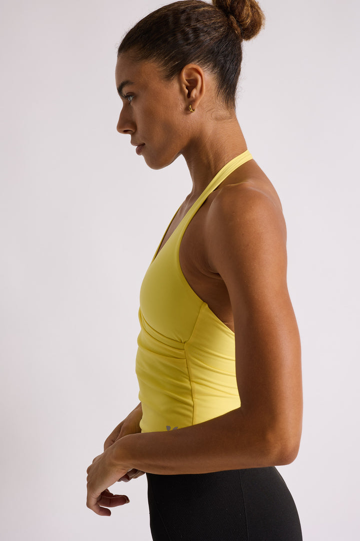 Wrap Front Halter Neck - Lemon