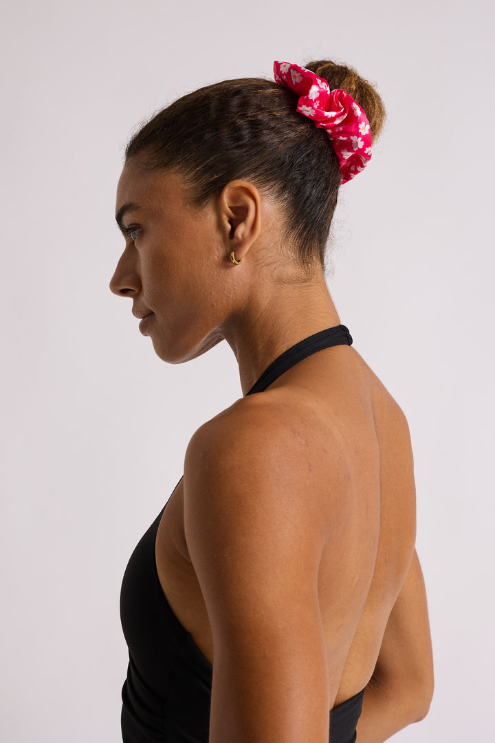 Scrunchie - Pink Daisy