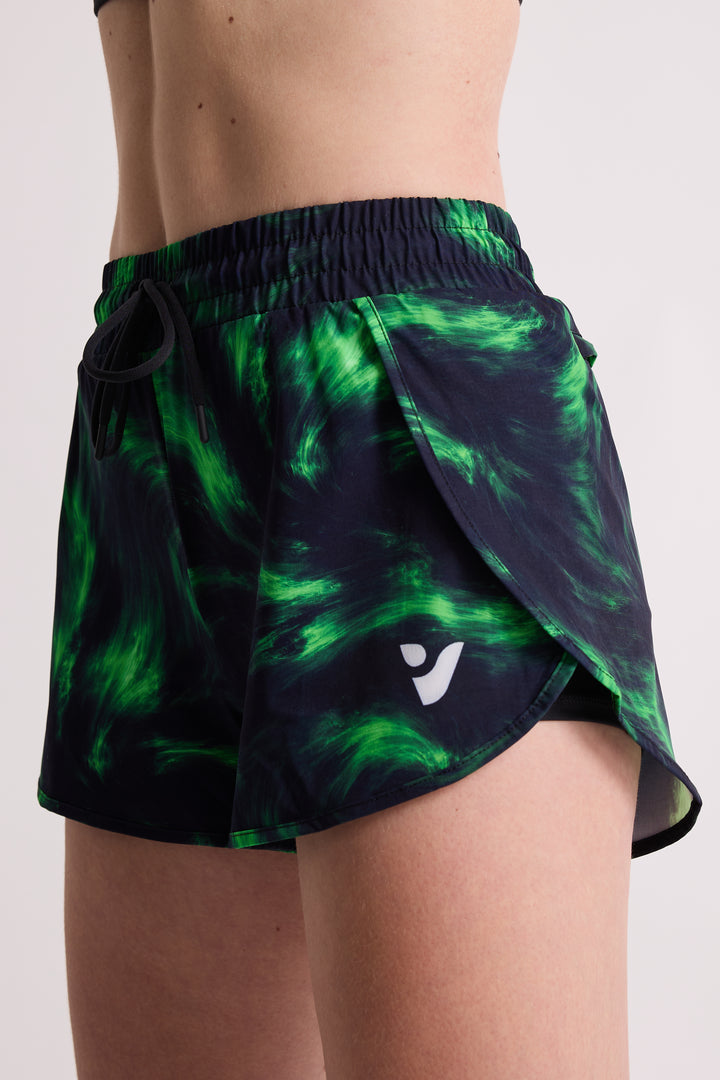 Green Flare - 2 in 1 Racer Shorts