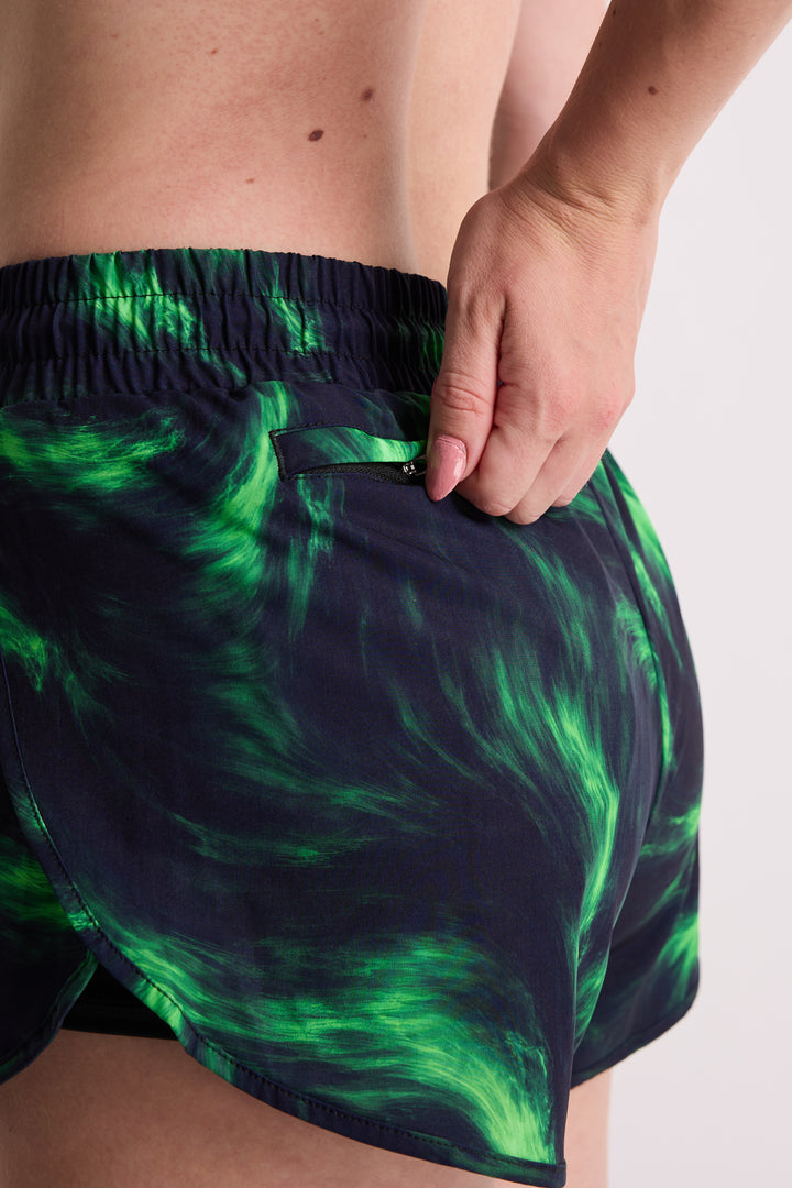 Green Flare - 2 in 1 Racer Shorts