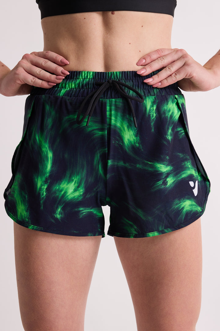 Green Flare - 2 in 1 Racer Shorts