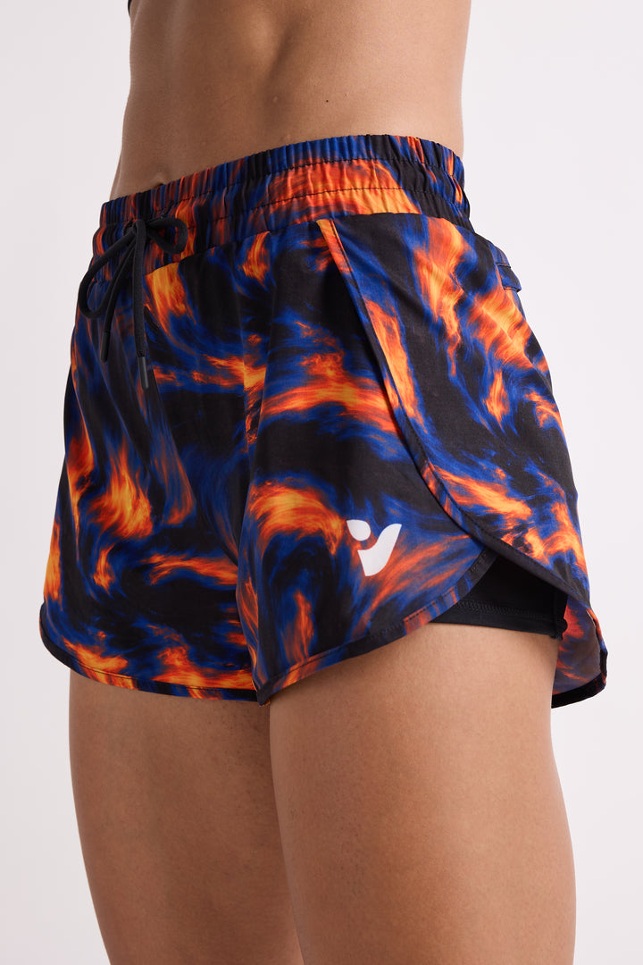 Orange Flare - 2 in 1 Racer Shorts
