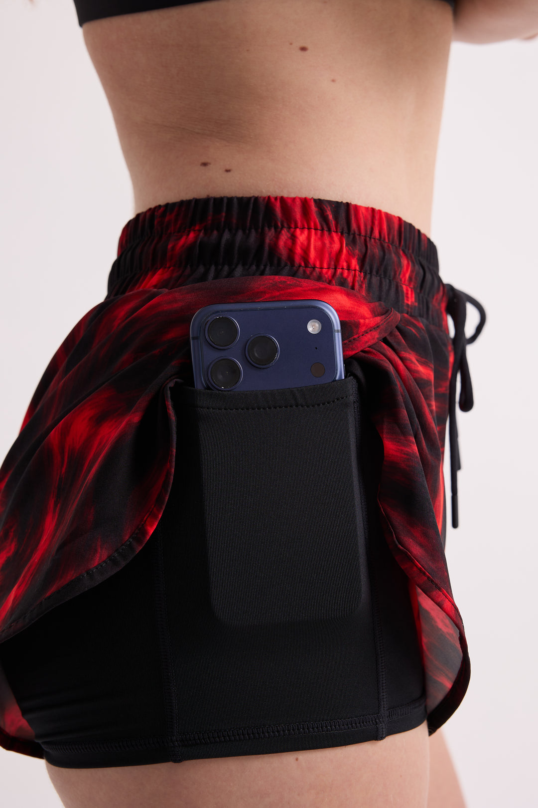 Red Flare - 2 in 1 Racer Shorts