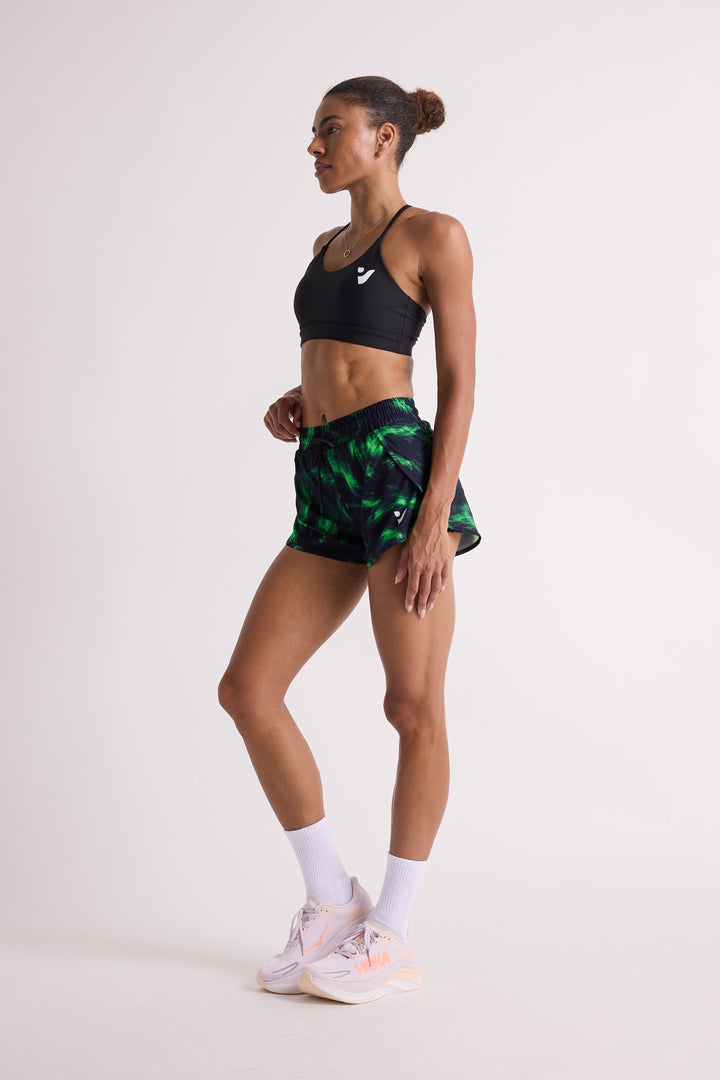 Green Flare - 2 in 1 Racer Shorts