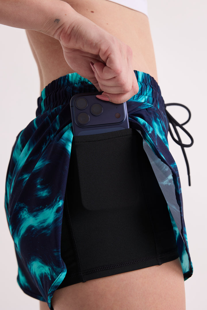 Blue Flare - 2 in 1 Racer Shorts
