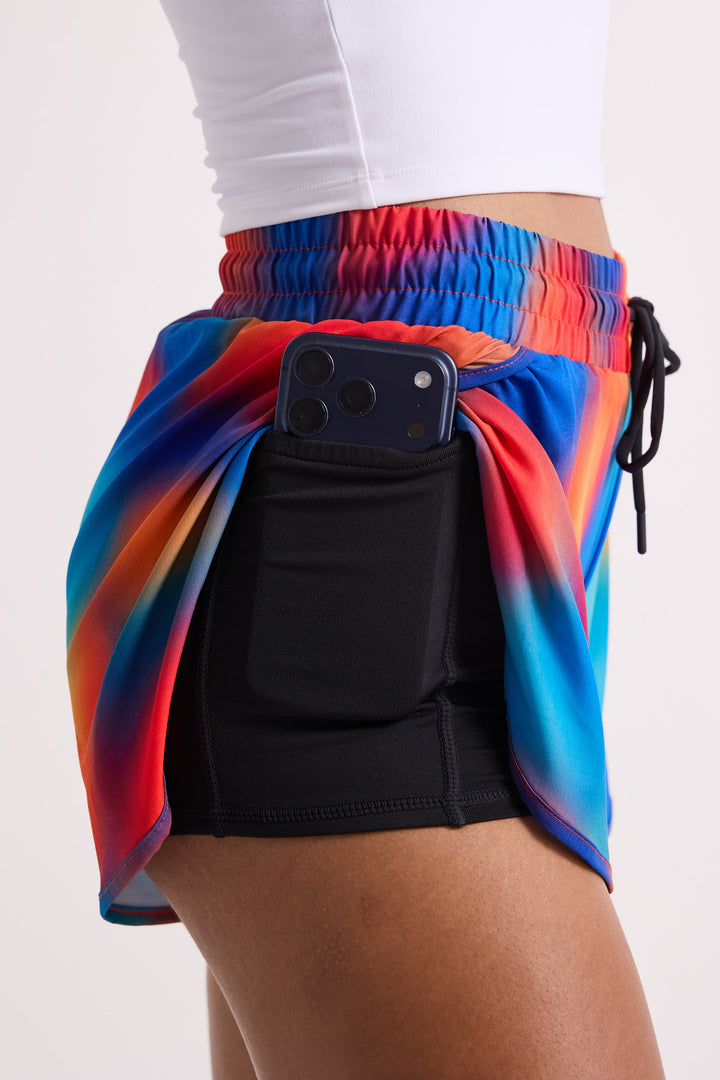 Orange Blur - 2 in 1 Racer Shorts