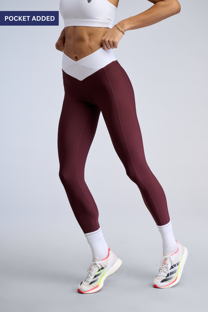 Maroon 'V Cut' - Leggings