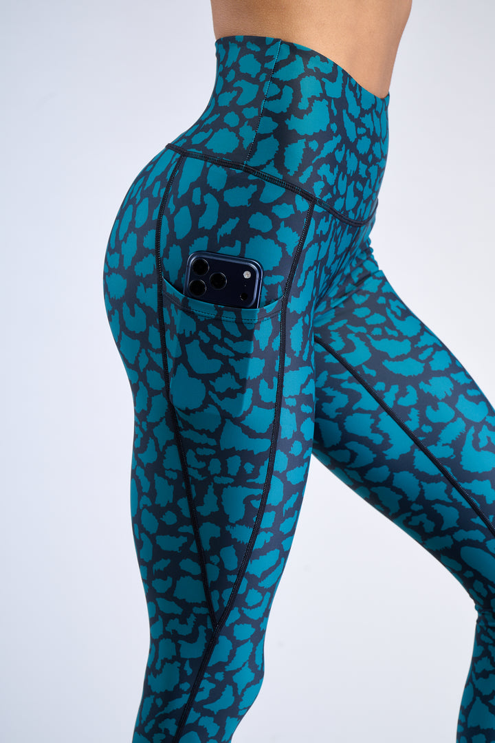 Teal Leopard - Leggings