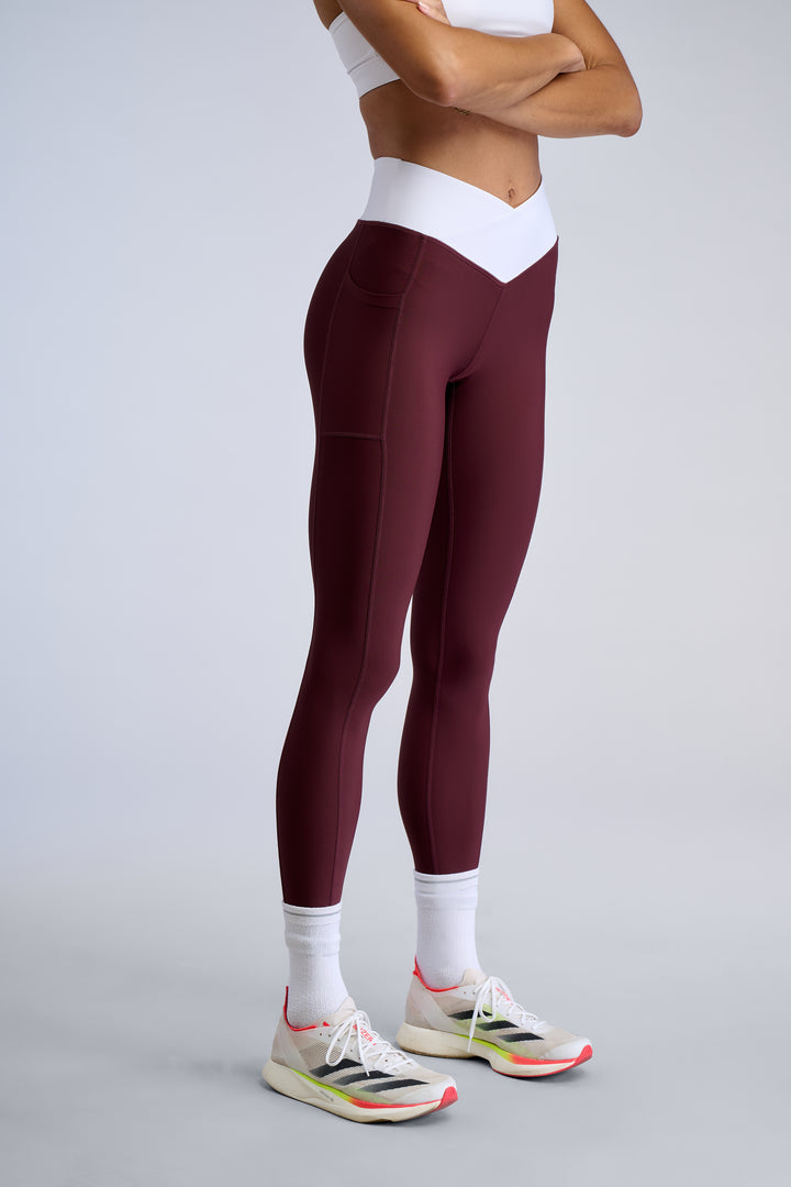 Maroon 'V Cut' - Leggings