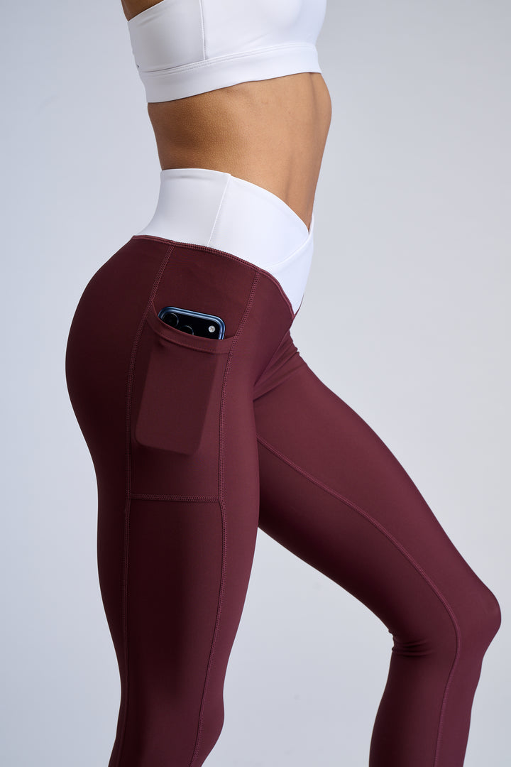 Maroon 'V Cut' - Leggings