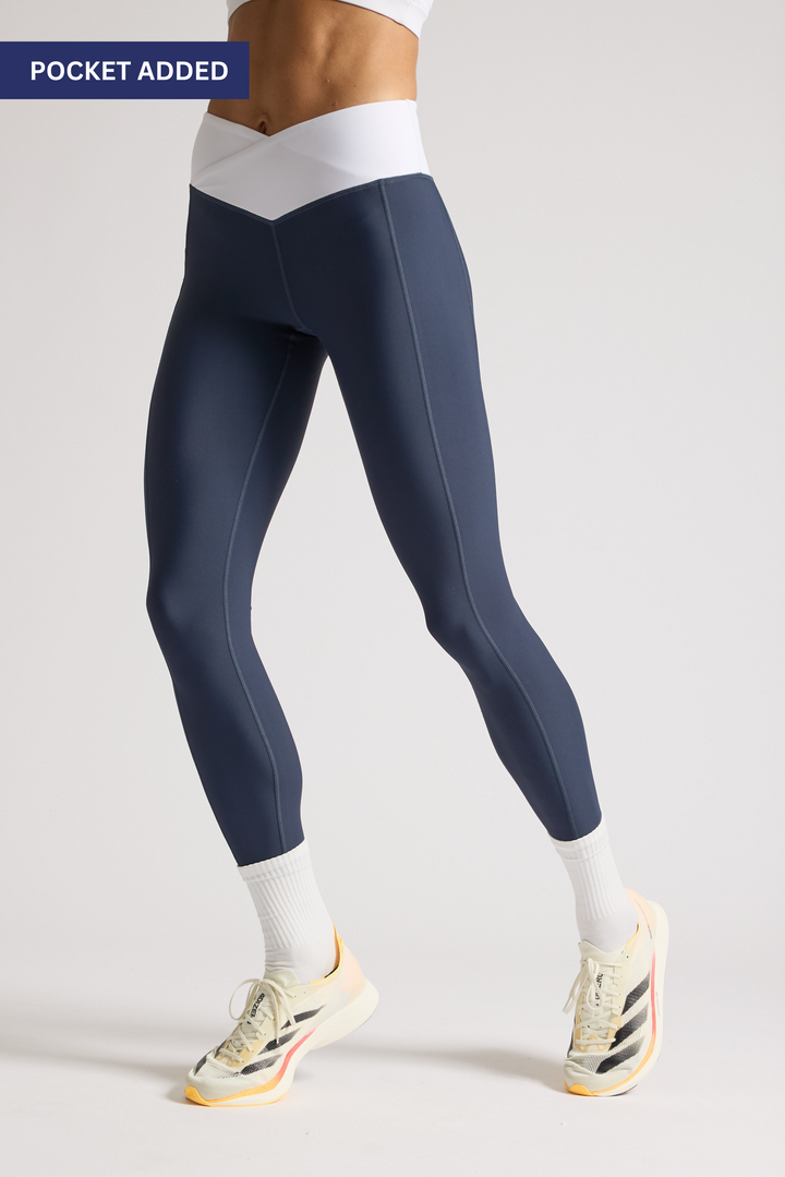 Navy 'V Cut' - Leggings