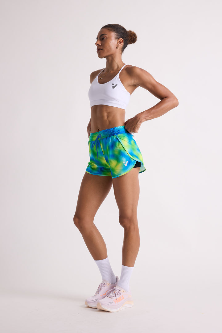 Green Cosmic - 2 in 1 Racer Shorts
