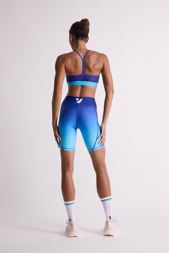Blue Gradient Biker Shorts 8”