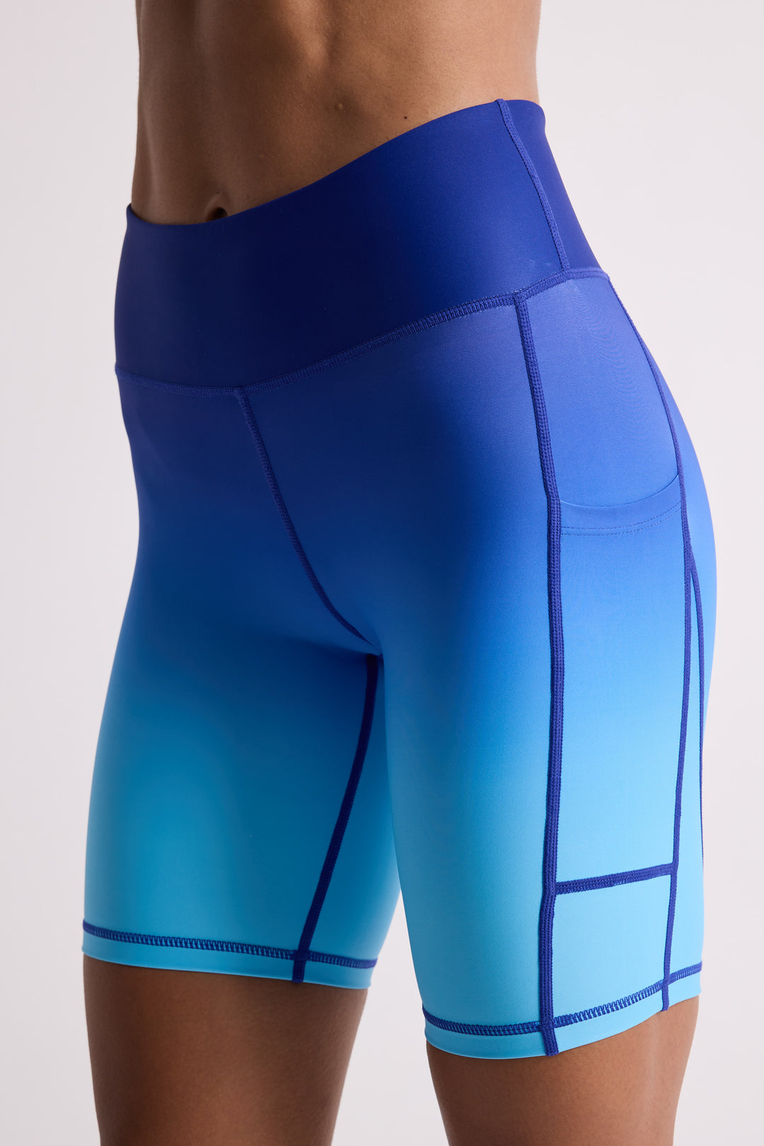 Blue Gradient Biker Shorts 8”