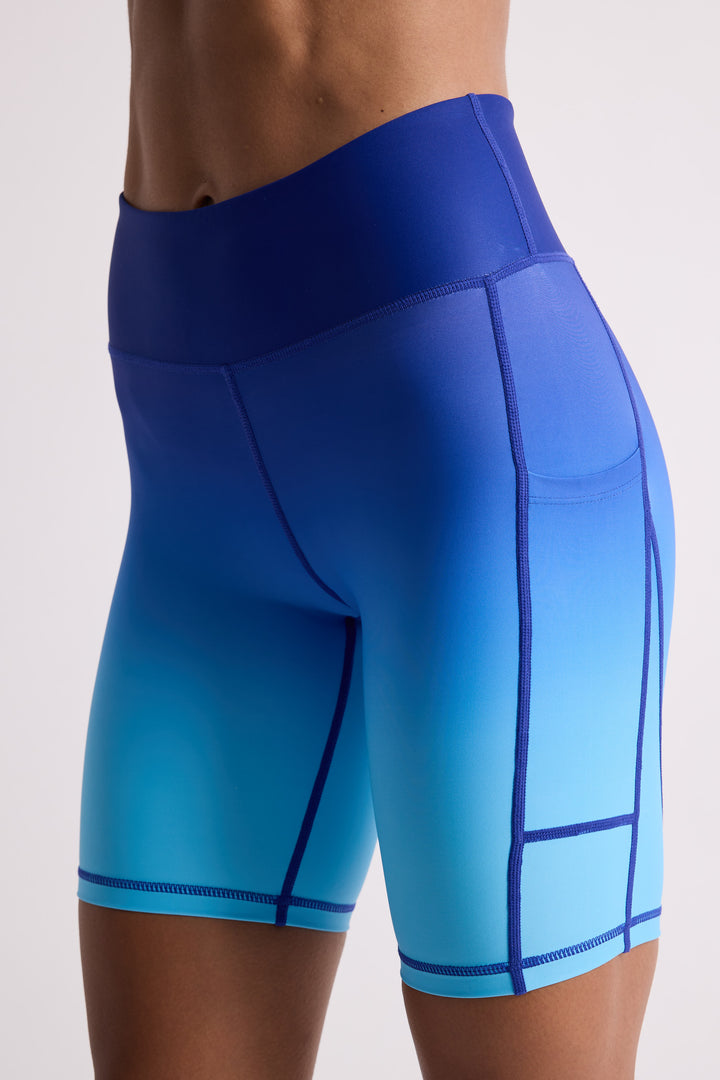 Blue Gradient Biker Shorts 8”