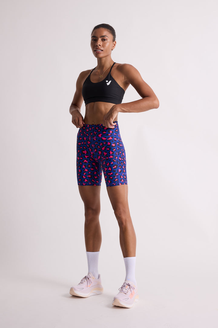 Bubblegum Leopard Biker Shorts 8”