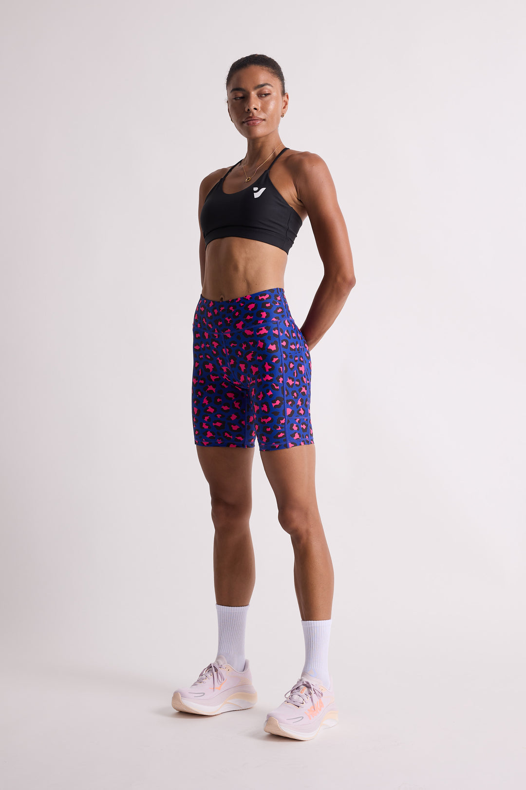 Bubblegum Leopard Biker Shorts 8”
