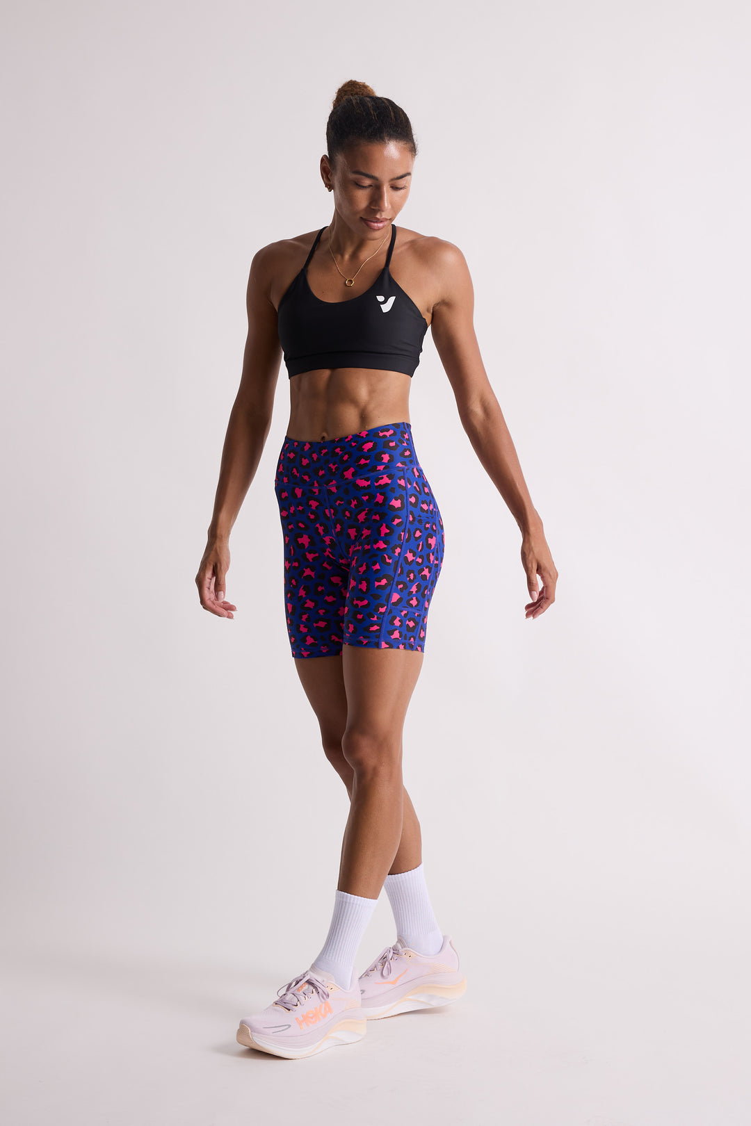 Bubblegum Leopard Biker Shorts 8”