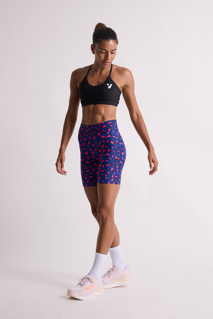 Bubblegum Leopard Biker Shorts 8”