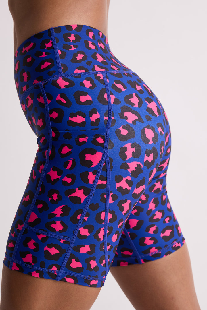Bubblegum Leopard Biker Shorts 8”