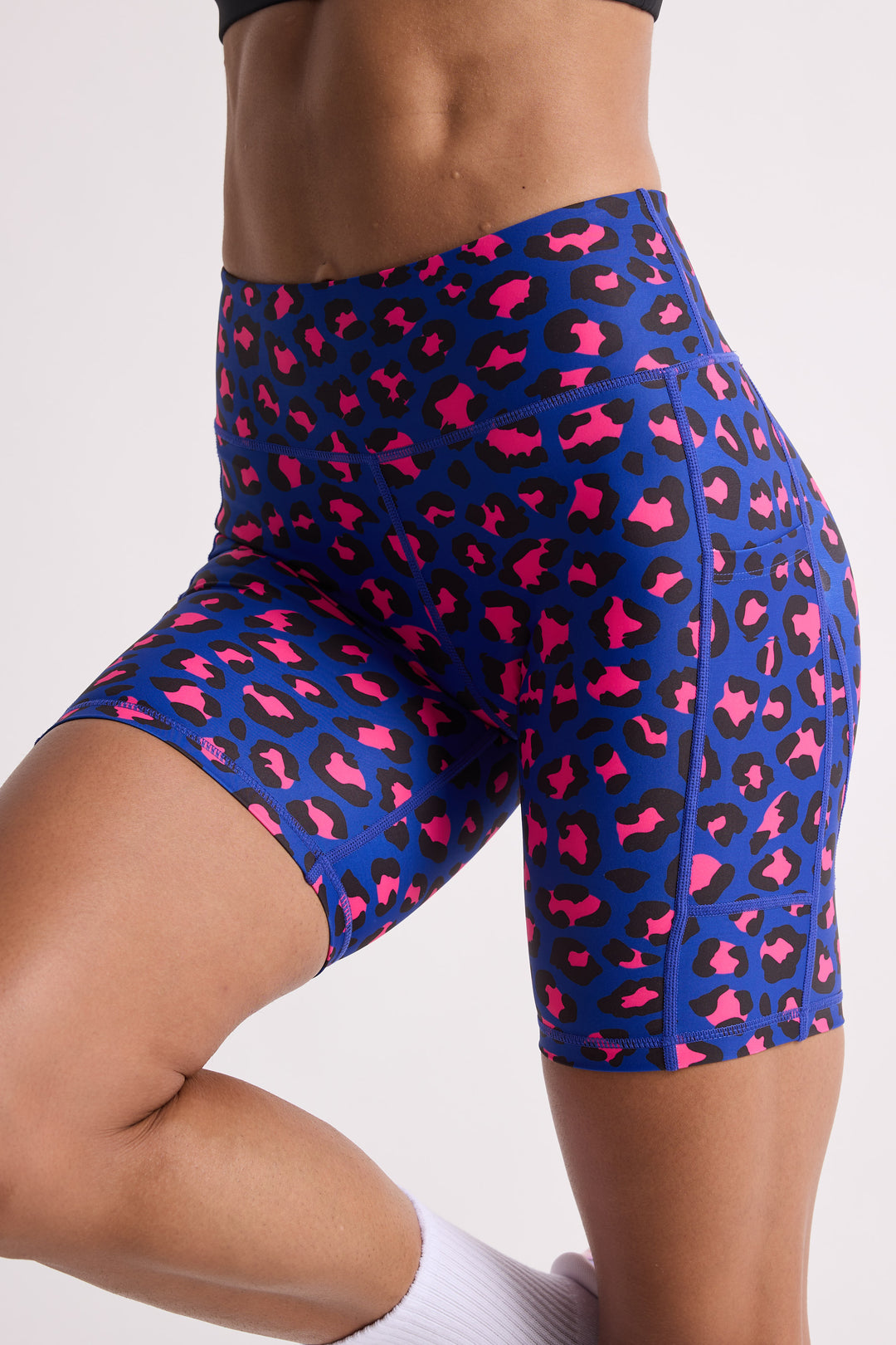 Bubblegum Leopard Biker Shorts 8”